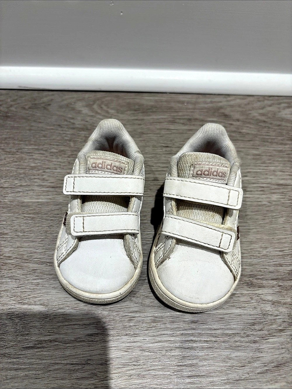 adidas Grand Court Kids Sneakers Baby US 4K White & Pink